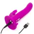 Happyrabbit Strap-On - truša tipa, klitora rokturi saturošs piesprādzējamais vibrators (violets)