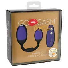   GoGasm vibrējošās olas komplekts vagīnai un anālai lietošanai, lillā-melns