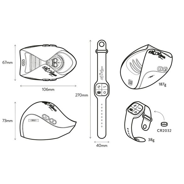 Hot Octopuss Pulse Solo Lux - vīriešu masturbators ar tālvadību melns