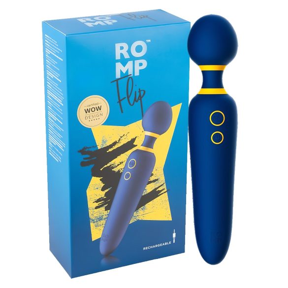 ROMP Flip Wand - akumulatora ūdensizturīgs zils masieriņš