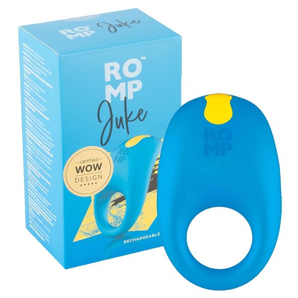 ROMP Juke - ūdensizturīgs vibrējošais dzimumlocekļa gredzens (zils)