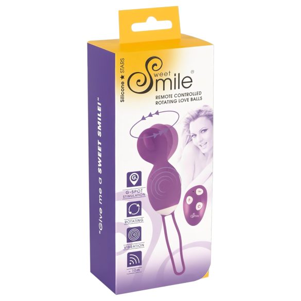 SMILE Mīlestības Bumba - rotējoša vibrējoša ola (violeta)