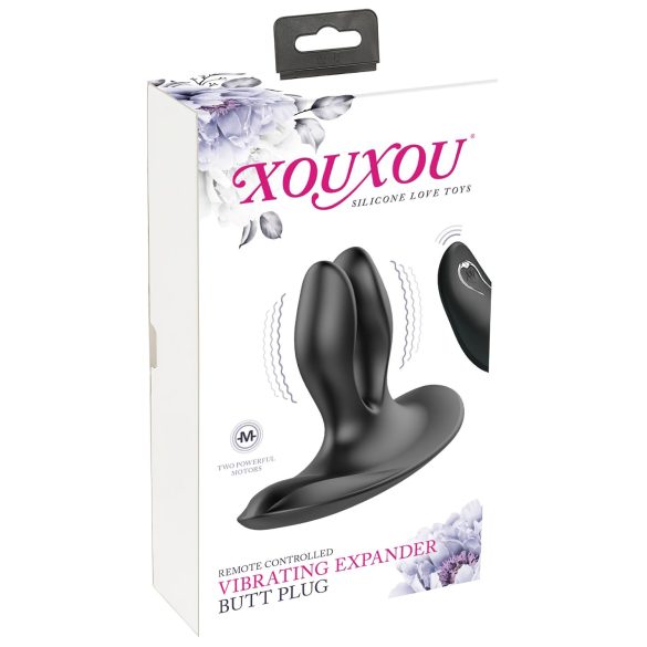 XOUXOU - uzlādējams dubultais anālais vibrators (melns)
