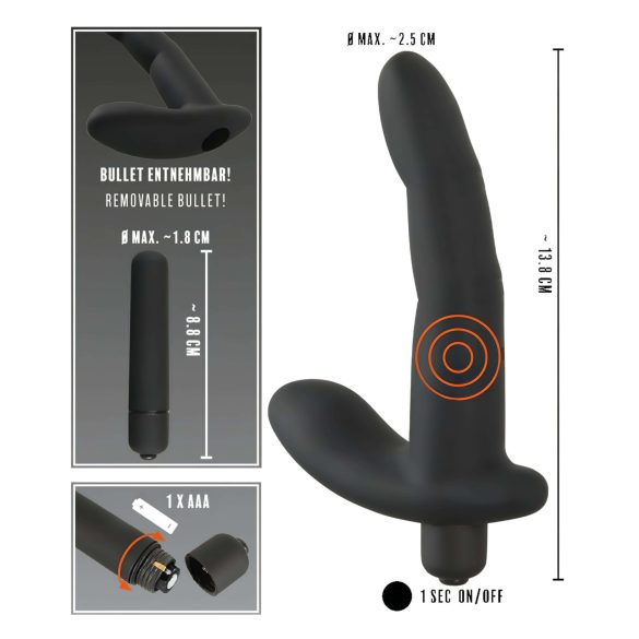 Rebel Naughty Finger - prostatas vibrators vīriešiem melns