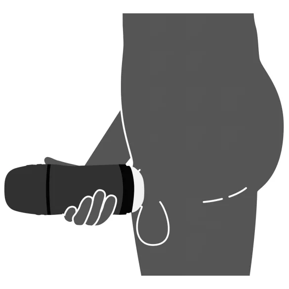 Rebel - 2in1 vīriešu masturbators ar sūkšanas un vibrācijas funkciju melns