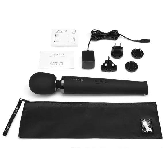 Le Wand Petite - ekskluzīvs akumulatora masāžas vibrators (melns)