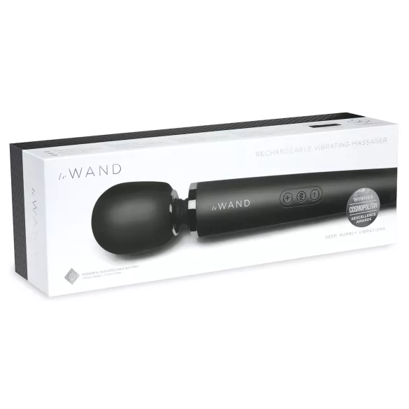 Le Wand Petite - ekskluzīvs akumulatora masāžas vibrators (melns)