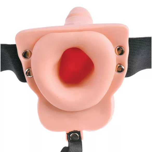 Pipedream - Fetish Strap-On 6 - uzkabināms, dobs vibrators (dabisks)