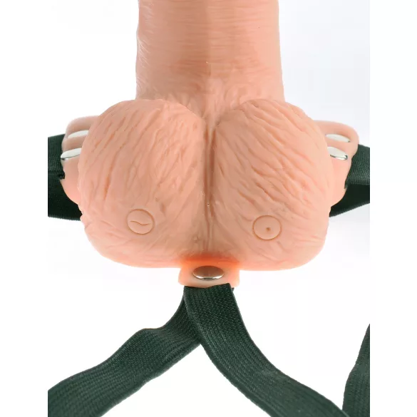Pipedream - Fetish Strap-On 6 - uzkabināms, dobs vibrators (dabisks)