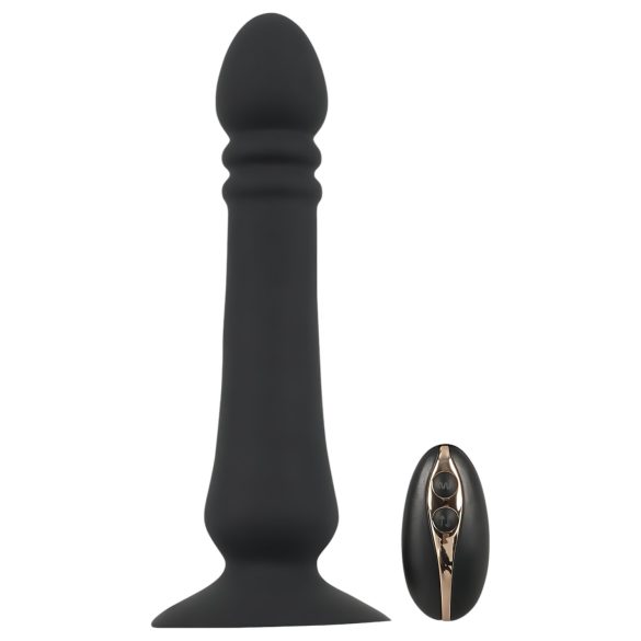 Melnais samts - uzlādējams anālais vibratoru šāvējs (melns)