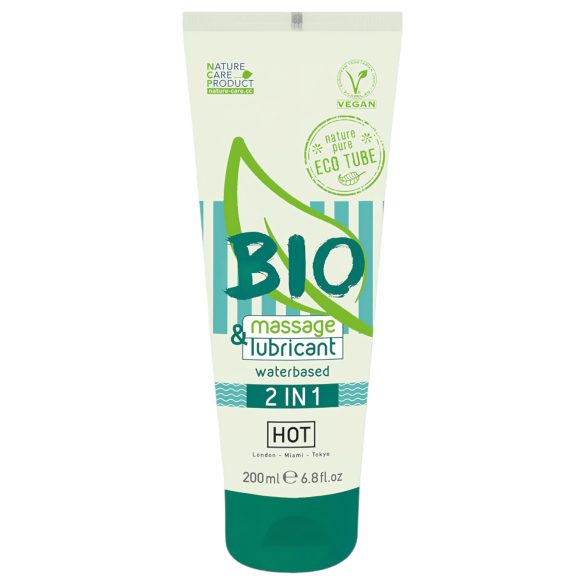 HOT Bio 2IN1 - uz ūdens bāzes lubrikants un masāžas gels (200ml)