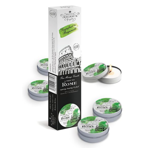Petits Joujoux Roma masāžas svece - greipfrūts-bergamote 5x43ml