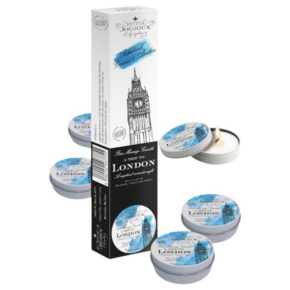 Petits Joujoux London svece masāžai - rabarberu un dzintara (5x43ml)