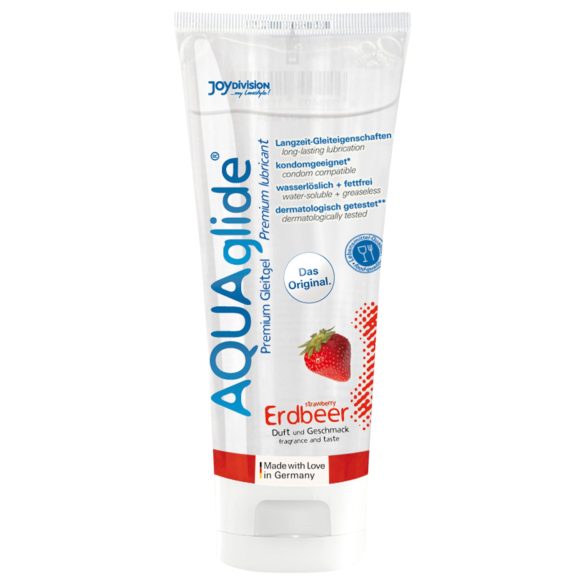 AQUAglide – ūdens bāzes lubrikants ar zemeņu aromātu (100ml)