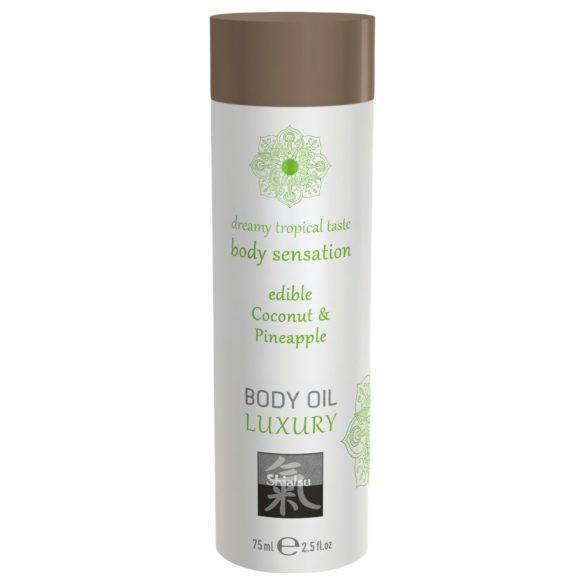 Shiatsu Luxuriā - ēdama masāžas eļļa - kokosrieksts-ananāss (75ml)