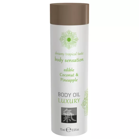 Shiatsu Luxury - ēdamā masāžas eļļa ar kokosriekstu un ananāsu, 75 ml