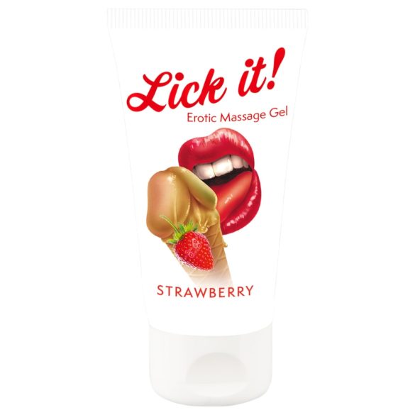Lick it! - ēdams lubrikants 2in1 ar zemeņu garšu 50ml