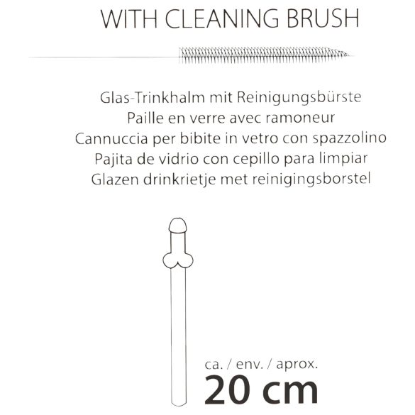 Straw Willy - dzirkstošo dzērienu penisu salmiņi - caurspīdīgs (4gab)