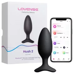   Lovense Hush 2 S - lietotnes vadāms anālais vibrators (38 mm, melns)