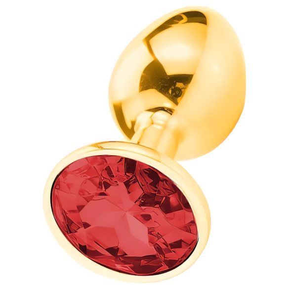 Sunfo - anālais metāla spraudnis ar sarkanu akmeni zelta krāsā