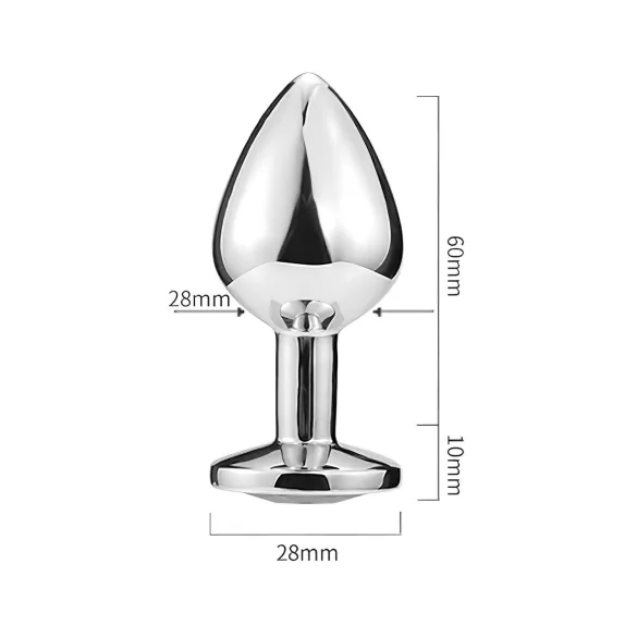 Sunfo - anālais metāla plug ar rozā akmeni sudraba krāsā
