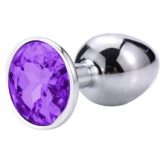 Sunfo - anālais metāla plug ar violetu akmeni sudraba