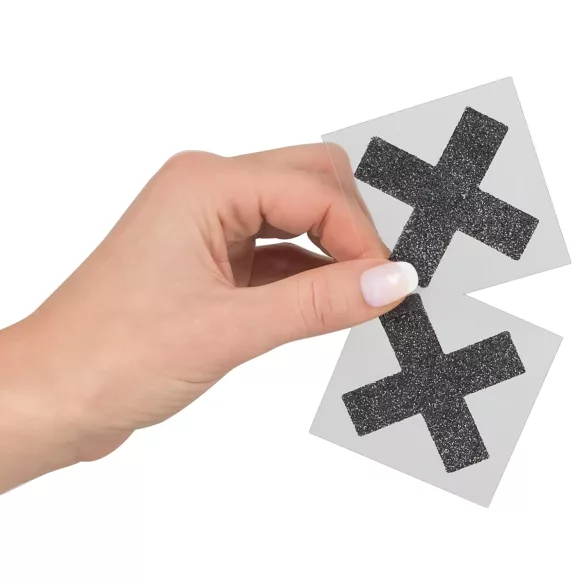 Mirdzošs - krūšu uzlīmes - spīdīgas - X