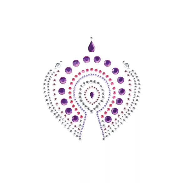 Mirdzošu dimantu intīmo rotu komplekts - 3 daļas (rozā-violets)