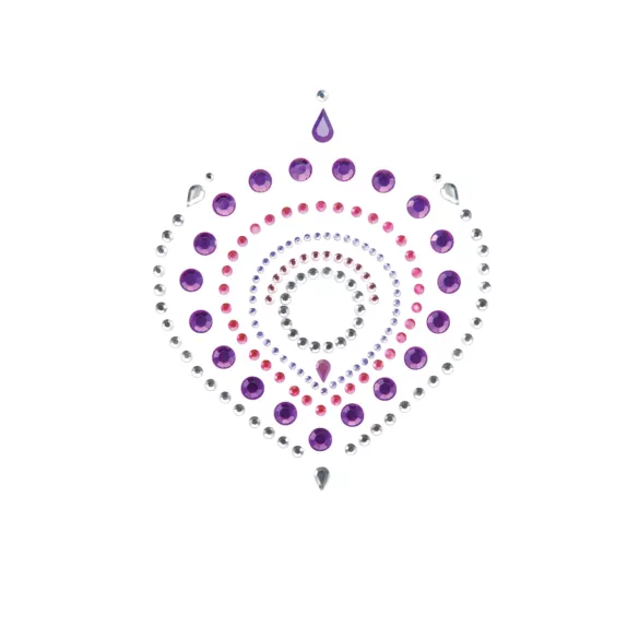 Mirdzošu dimantu intīmo rotu komplekts - 3 daļas (rozā-violets)