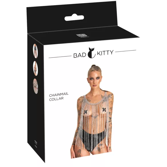 Bad Kitty - ķēdītes kaklarota un josta (sudraba krāsā)