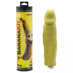   Bananakit - dzimumlocekļa kopēšanas komplekts ar vibratoru - spīdošs (dzeltens)