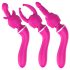 Lonely 2in1 – masieris un G-punkta vibrators ar 3 uzgaļiem (rozā)