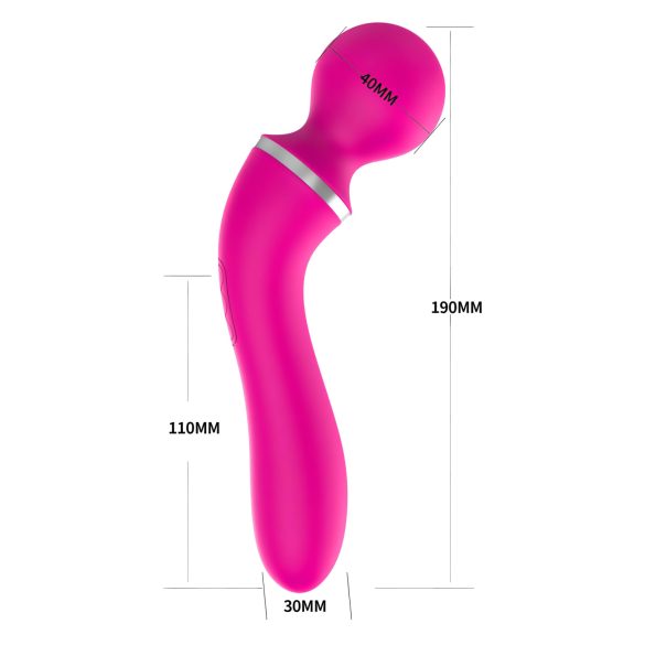 Lonely 2in1 - masāžas un G-punkta vibrators ar 3 uzgaļiem rozā