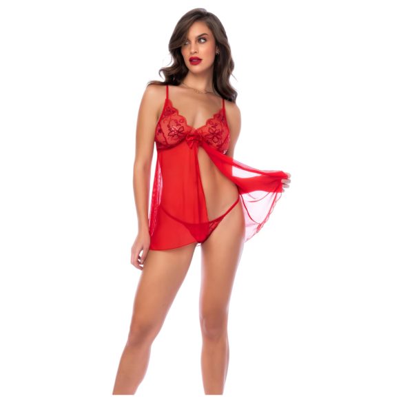 Mapalé - mežģīņu babydoll un stringbikses (sarkans)