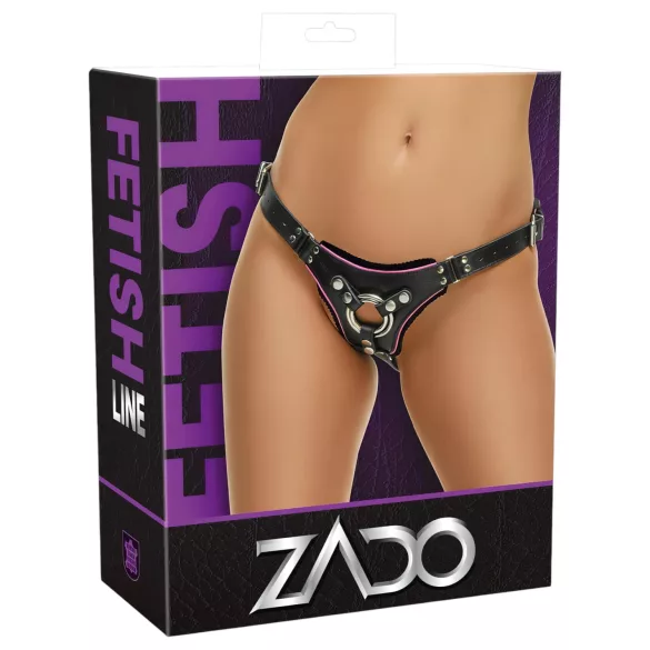 ZADO - melnas ādas apakšbikses piestiprināmai dildo, BDSM (S-L)