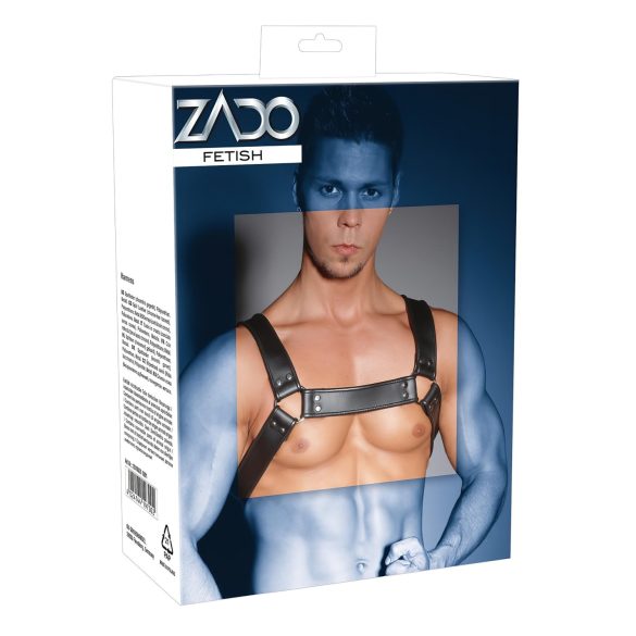 ZADO - melnā ādas krūšu siksna