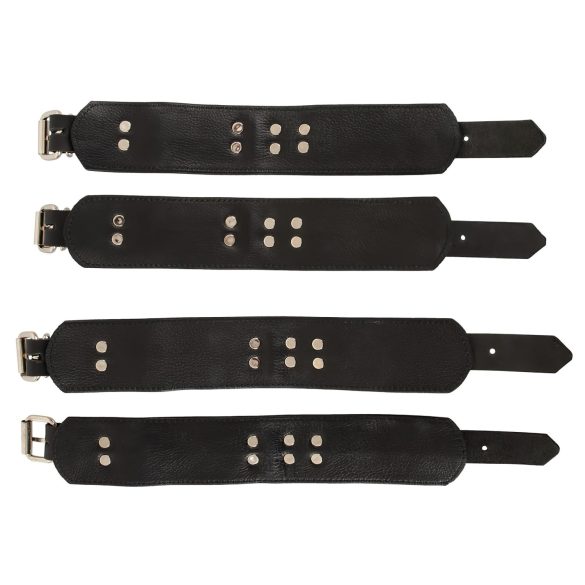 ZADO - ādas piesiešanas komplekts gultai melns