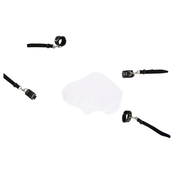 ZADO - ādas piesiešanas komplekts gultai melns