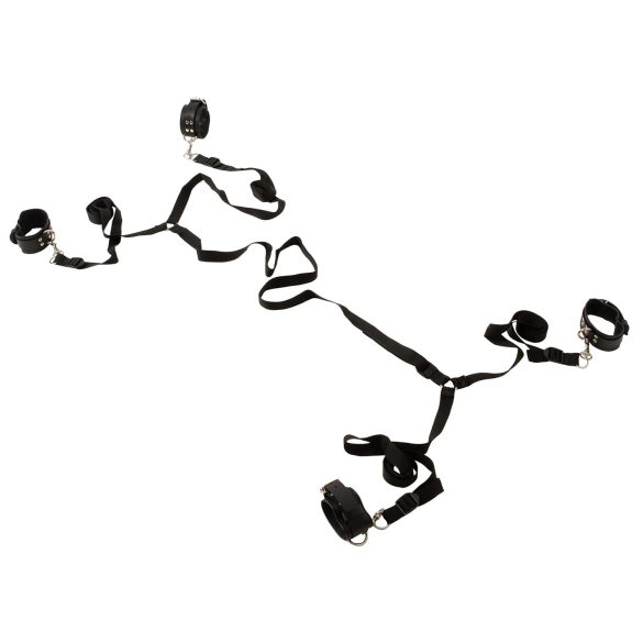 ZADO - ādas piesiešanas komplekts gultai melns