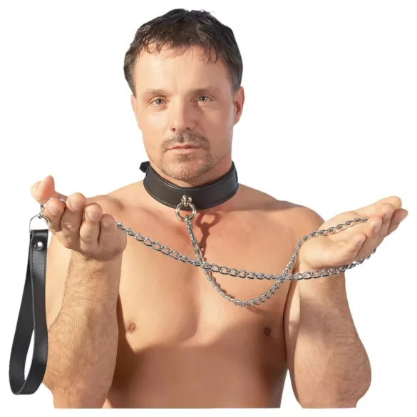 ZADO - metāla BDSM pavada kaklasiksnai (sudraba)