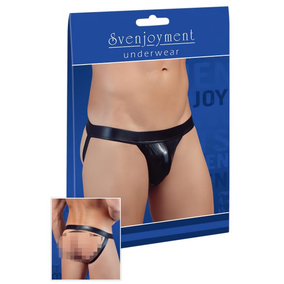 Spīdīgas minimālās biksītes vīriešiem (melna) - XL