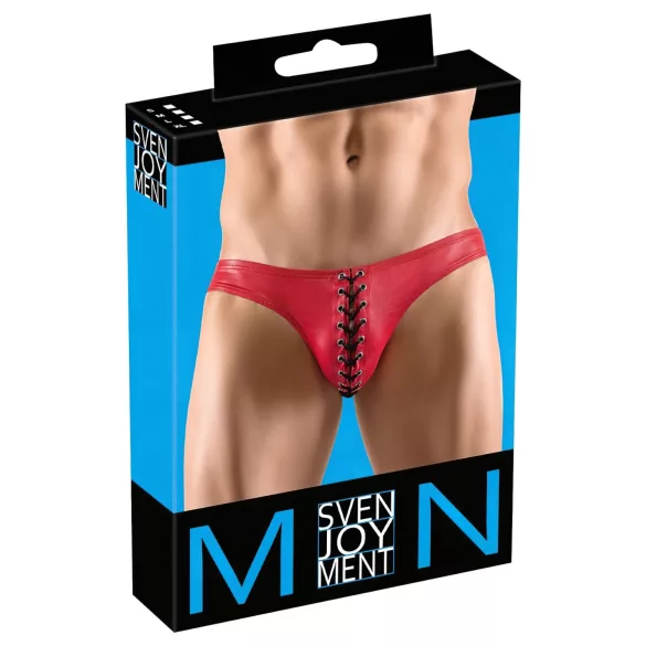 Svenjoyment - vīriešu apakšbikses ar mežģīnēm, melnas ar sarkanu - M