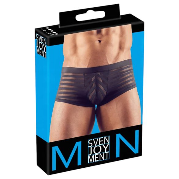 Caurspīdīgi, strīpaini bokseršorti (melni)