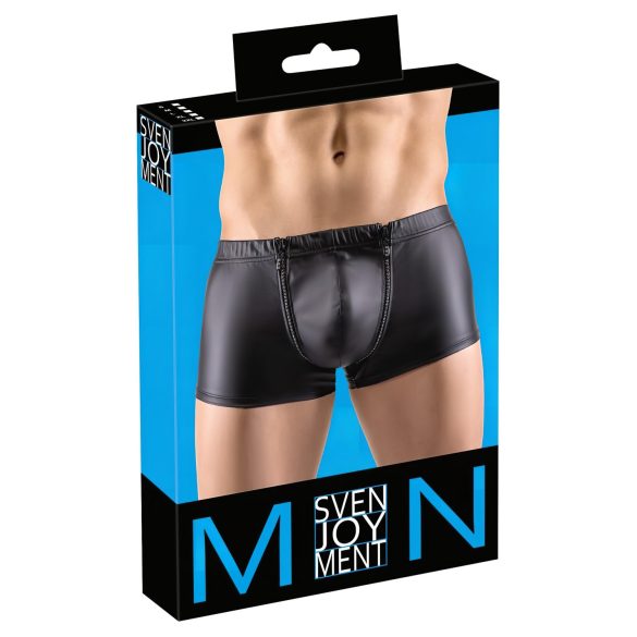 Svenjoyment - matēti bokseri ar rāvējslēdzēju un spīdumiem (melni)