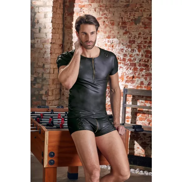 NEK - matēts īsroku vīriešu krekls (melns)