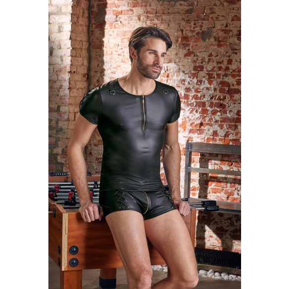 NEK - matēts īsroku vīriešu krekls (melns) - M