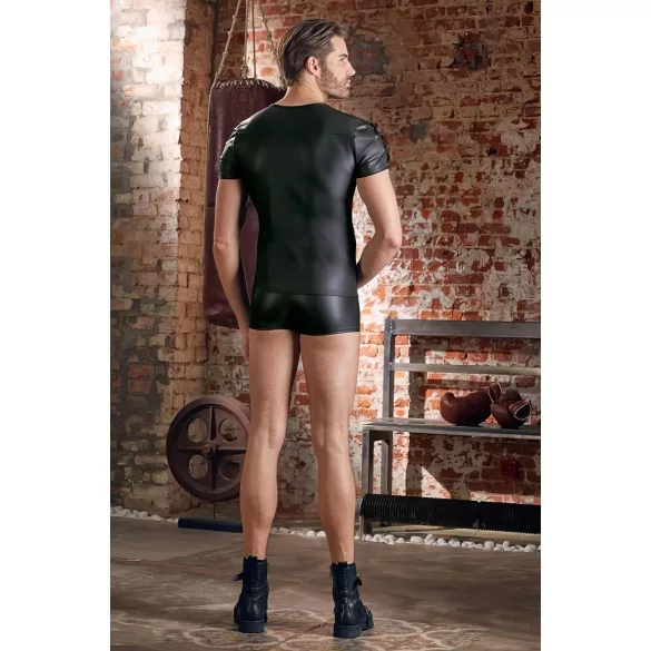 NEK - matēts īsroku vīriešu krekls (melns) - XL