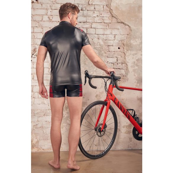 NEK - Melns vīriešu tops ar sarkaniem ielaidumiem un rāvējslēdzēju - M