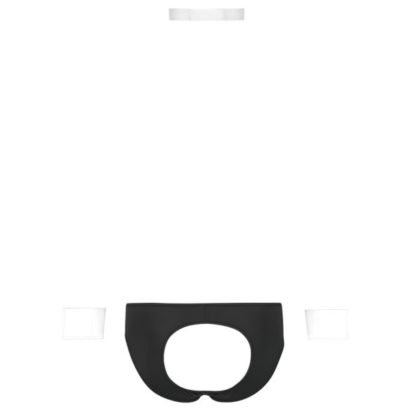 Svenjoyment - vīriešu apakšbikses tanga kostīms melns balts - L