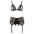 Cottelli Plus Size - Mežģīņu apakšveļas trijotne (melna)